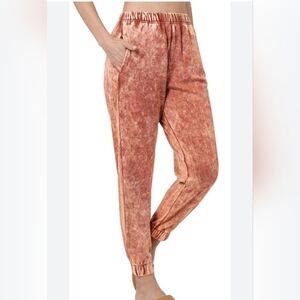New Zenana 3x acid wash joggers pants